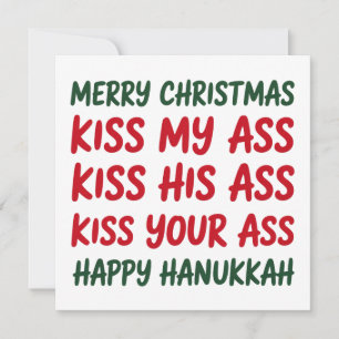 Xmas Funny Merry Christmas Sarcastic Rude Holiday Card