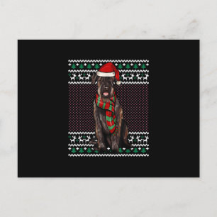 Xmas Giant Schnauzer Dog Santa Hat Ugly Christmas Announcement Postcard
