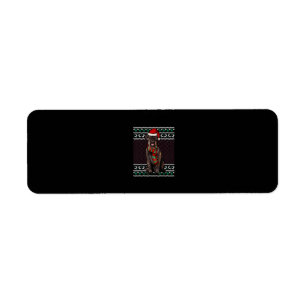 Xmas Giant Schnauzer Dog Santa Hat Ugly Christmas Return Address Label