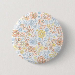 Xmas Gift Abstract Flowers On White 6 Cm Round Badge