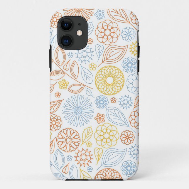 Xmas Gift Abstract Flowers On White Case-Mate iPhone Case (Back)