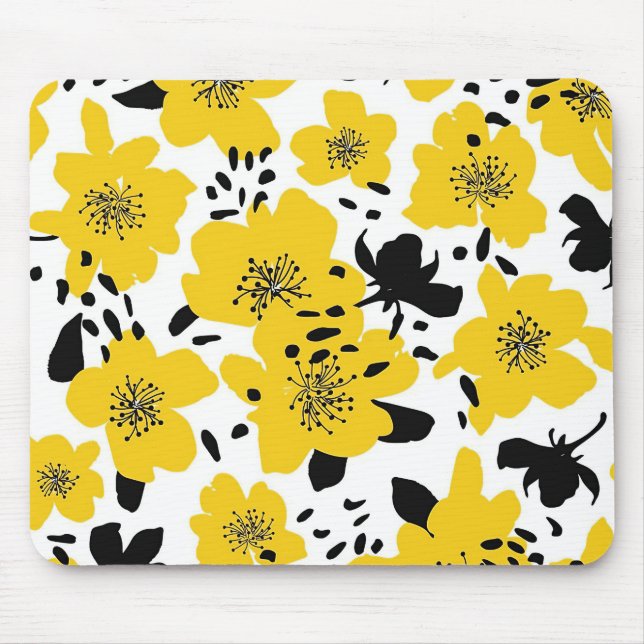 Xmas Gift Abstract Seamless With Isolated Flowers Mouse Pad (Front)