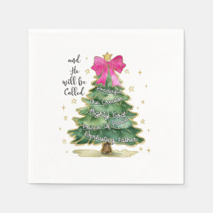 Xmas Gift And He Will Be Called Merry Christmas Napkin