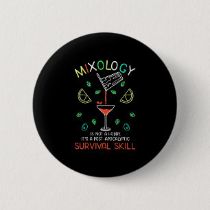 Xmas Gift Bartender Mixologist 6 Cm Round Badge