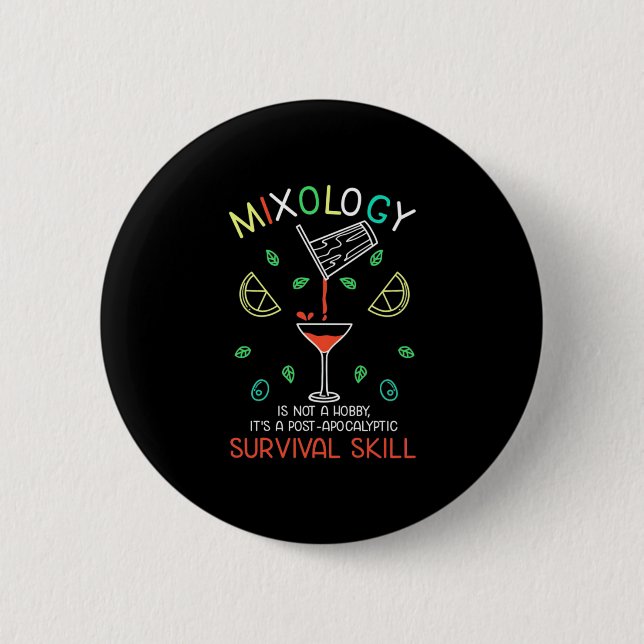Xmas Gift | Bartender Mixologist 6 Cm Round Badge (Front)