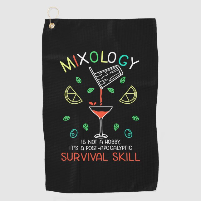 Xmas Gift | Bartender Mixologist Golf Towel (Front)