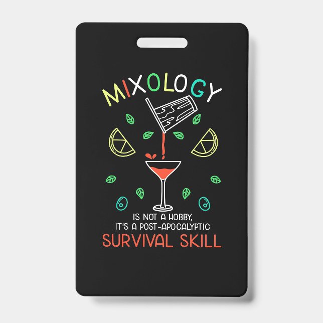 Xmas Gift | Bartender Mixologist ID Badge (Front)