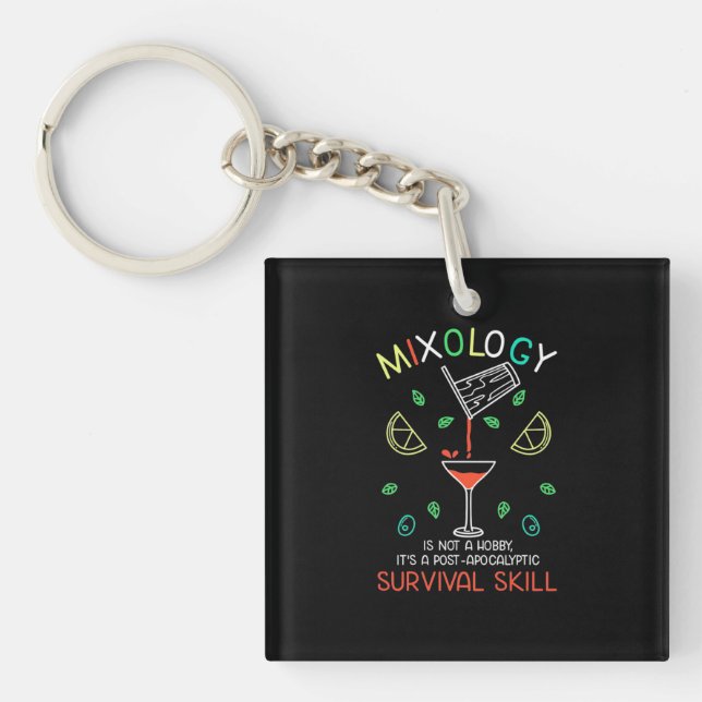 Xmas Gift | Bartender Mixologist Key Ring (Front)
