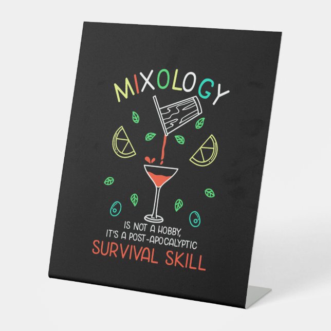 Xmas Gift | Bartender Mixologist Pedestal Sign (Front)