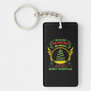 Xmas Gift Be Merry And Bright Christmas Key Ring