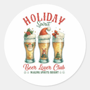Xmas Gift Beer Lover Club Classic Round Sticker
