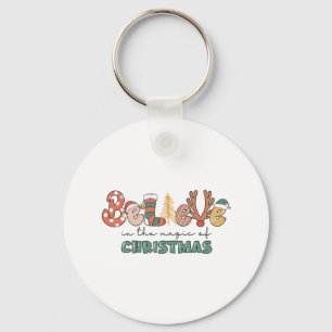 Xmas Gift Believe In The Magic Of Christmas Key Ring