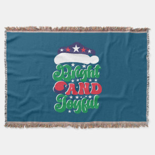 Xmas Gift Bright And Joyful Throw Blanket