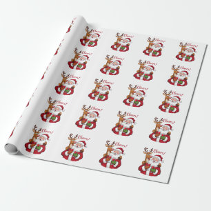 Xmas Gift Cheer Santa Claus Wrapping Paper