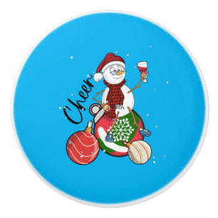 Xmas Gift Cheer Together Ceramic Knob