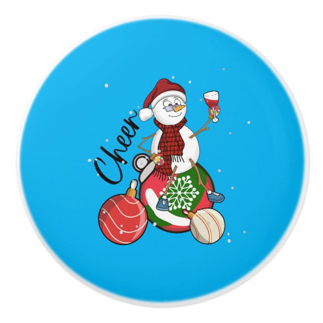 Xmas Gift Cheer Together Ceramic Knob (Front)