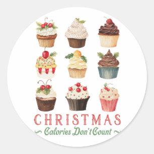 Xmas Gift Christmas Calories Do Not Count Classic Round Sticker