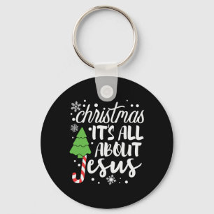 Xmas Gift Christmas It Is All About Jesus Key Ring