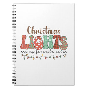 Xmas Gift Christmas Lights Are My Favourite Colour Notebook