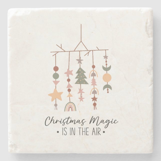Xmas Gift Christmas Magic Is In The Air Stone Coaster (Front)