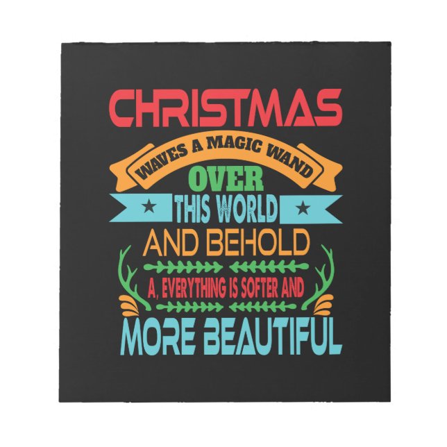 Xmas Gift Christmas Waves A Magic Wand Notepad (Front)