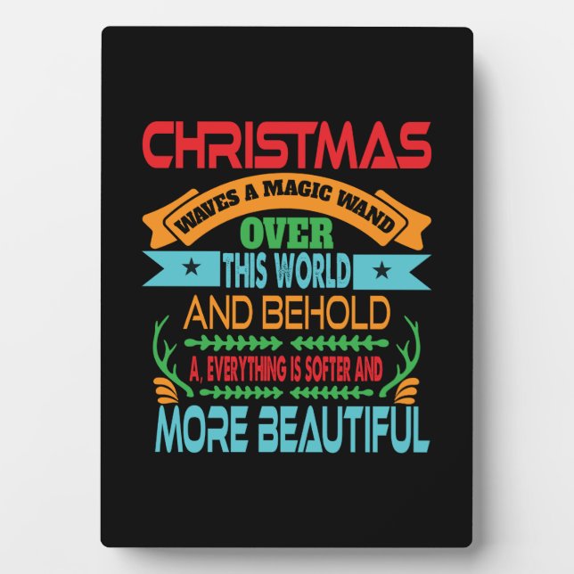 Xmas Gift Christmas Waves A Magic Wand Plaque (Front)