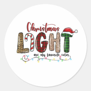 Xmas Gift Chritsmas Light Are My Favourite Colour Classic Round Sticker