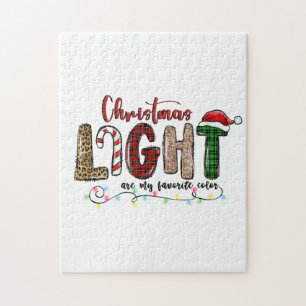 Xmas Gift Chritsmas Light Are My Favourite Colour Jigsaw Puzzle