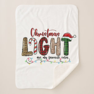 Xmas Gift Chritsmas Light Are My Favourite Colour Sherpa Blanket