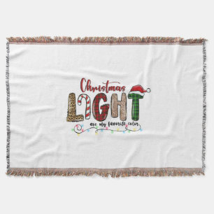 Xmas Gift Chritsmas Light Are My Favourite Colour Throw Blanket