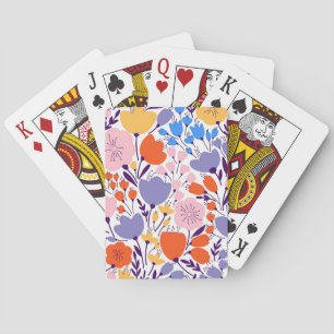 Xmas Gift Colourful And Bright Floral Playing Cards