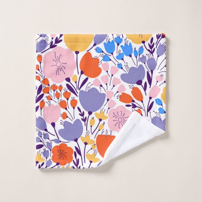 Xmas Gift Colourful And Bright Floral Wash Cloth (Wash Cloth)