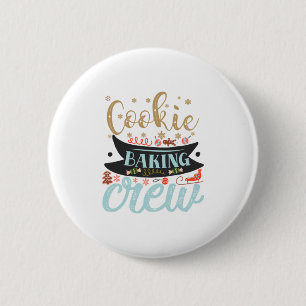 Xmas Gift Cookie Baking Crew 6 Cm Round Badge