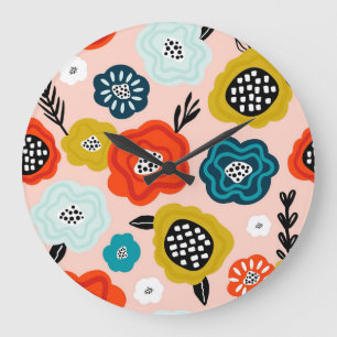 Xmas Gift Creative Decorative Fflowers Large Clock