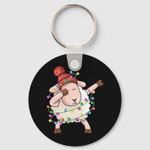 Xmas Gift Dabbing Sheep Christmas Key Ring