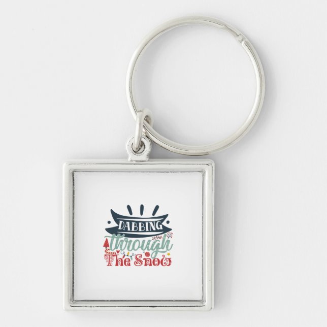 Xmas Gift | Dabbing Through The Snow Key Ring (Front)