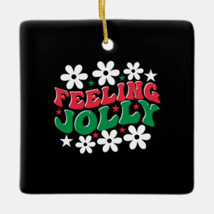 Xmas Gift Feeling Jolly Ceramic Ornament