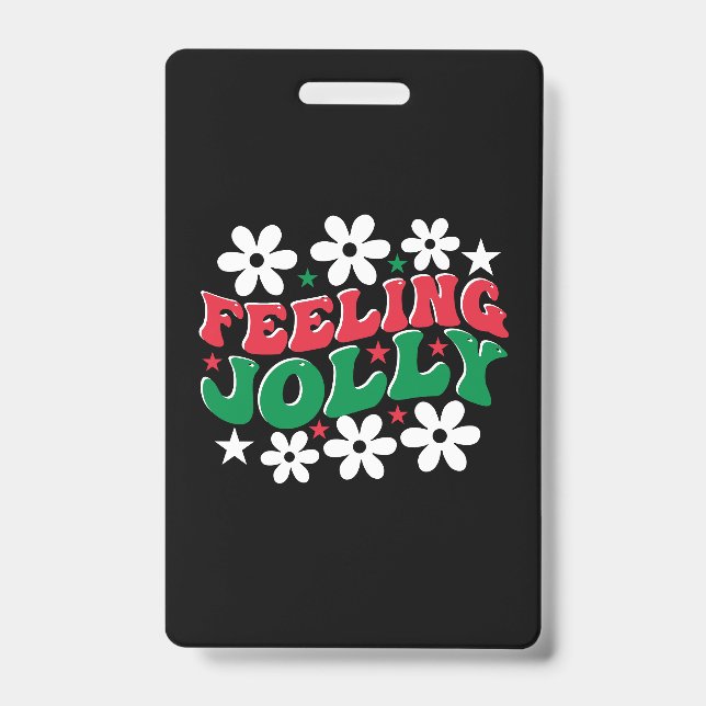 Xmas Gift Feeling Jolly ID Badge (Front)