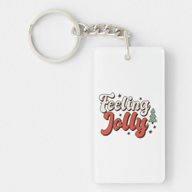 Xmas Gift Feeling Jolly Key Ring (Front)
