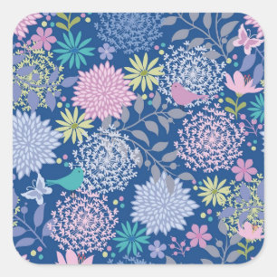 Xmas Gift Floral 60th Birthday Square Sticker