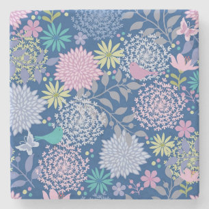 Xmas Gift Floral 60th Birthday Stone Coaster
