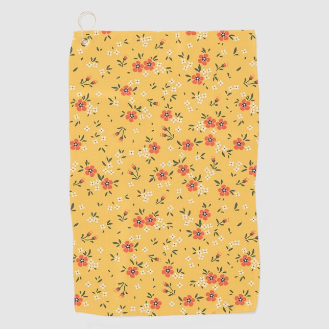 Xmas Gift Floral And Hardy Golf Towel (Front)