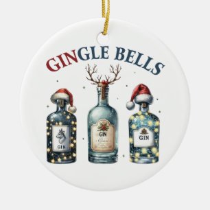 Xmas Gift Gingle Bells Ceramic Ornament