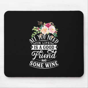 Xmas Gift Good Friend And Some Wine Mouse Pad