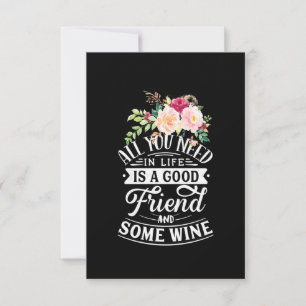 Xmas Gift   Good Friend And Some Wine RSVP Card