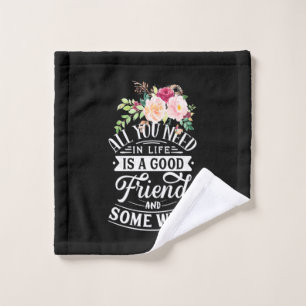 Xmas Gift Good Friend And Some Wine Wash Cloth