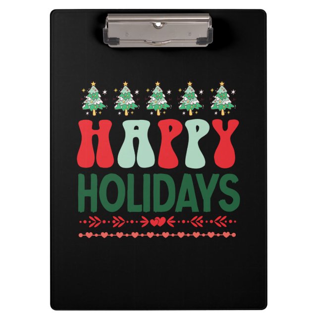 Xmas Gift Happy Holidays Clipboard (Front)