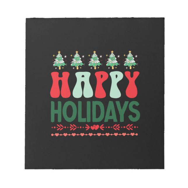 Xmas Gift Happy Holidays Notepad (Front)
