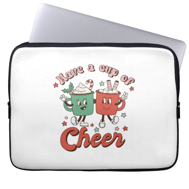 Xmas Gift Have A Cup Of Cheer Laptop Sleeve (Front)