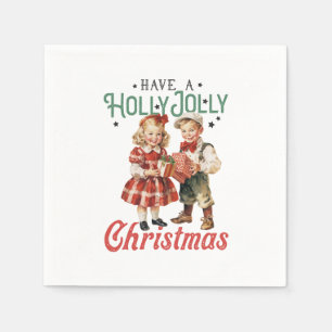 Xmas Gift Have A Holly Jolly Christmas Napkin